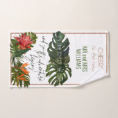 トロピカルブリーズラッシュフローラ結婚のケーキを切る ハンドタオル (ハンドタオル)