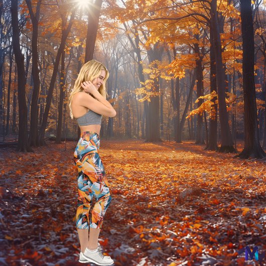 トロピカルブリーズ抽象デザインエネル鮮やかギー カプリレギンス