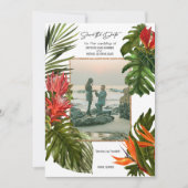 トロピカルブリーズ緑豊かな植物写真保存日 招待状 (正面)