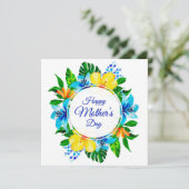 トロピカルブルーとイエローフローラハッピーマザーズデー シーズンカード (スタンド正面)