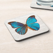 トロピカルブルーとターコイズジェムカラーバタフライ コースター (左側)