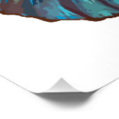 トロピカルブルーとターコイズジェムバタフライ ポスター (コーナー)