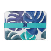 トロピカルブルーとパープルパーム バスマット (正面)