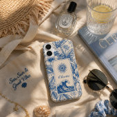 トロピカルブルーのボタニカルウェーブ Case-Mate iPhoneケース
