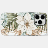 トロピカルブルーの白い花 Case-Mate iPhoneケース (裏面 (横))