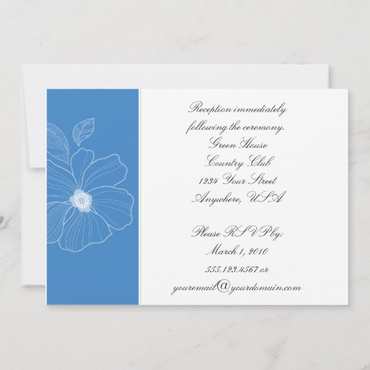 トロピカルブルーアンドグリーン結婚式招待状 招待状 (裏面)