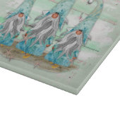 トロピカルブルーウォーターカラービーチ格言 カッティングボード (角)