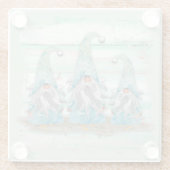 トロピカルブルーウォーターカラービーチ格言 ガラスコースター (裏面)