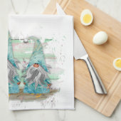 トロピカルブルーウォーターカラービーチ格言 キッチンタオル (四つ折り)