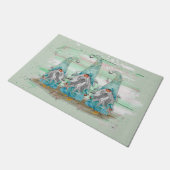 トロピカルブルーウォーターカラービーチ格言 ドアマット (アングル)