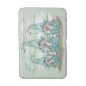 トロピカルブルーウォーターカラービーチ格言 バスマット (正面縦)