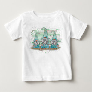 トロピカルブルーウォーターカラービーチ格言 ベビーTシャツ