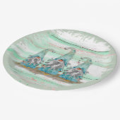 トロピカルブルーウォーターカラービーチ格言 ペーパープレート (アングル)