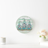 トロピカルブルーウォーターカラービーチ格言 ラウンド壁時計 (ホーム)