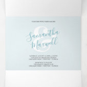 トロピカルブルーオーキッドトリフォールド結婚式招待状 三つ折り招待状 (内部中)