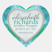 トロピカルブルーグリーン名前をカスタムするハートシール ハートシール (正面)