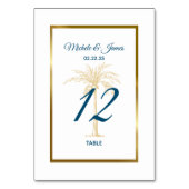 トロピカルブルーゴールデンパームツリービーチ結婚式 テーブルナンバー (裏面)