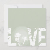 トロピカルブルーサンセットパームツリーズビーチ結婚式 招待状 (裏面)