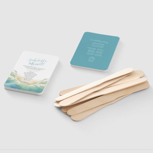 トロピカルブルーシーサイド結婚式 プログラムファン ハンドファン (組立なし)