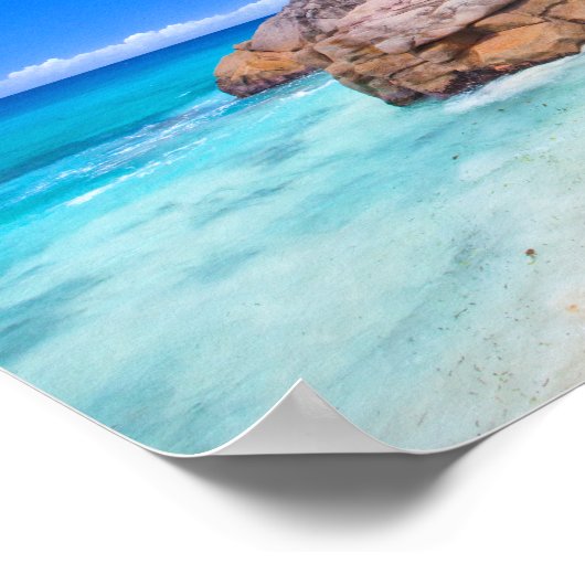 トロピカルブルーシーサンディビーチ島 ポスター (角)