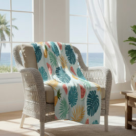 トロピカルブルースイカフリースブランケット フリースブランケット