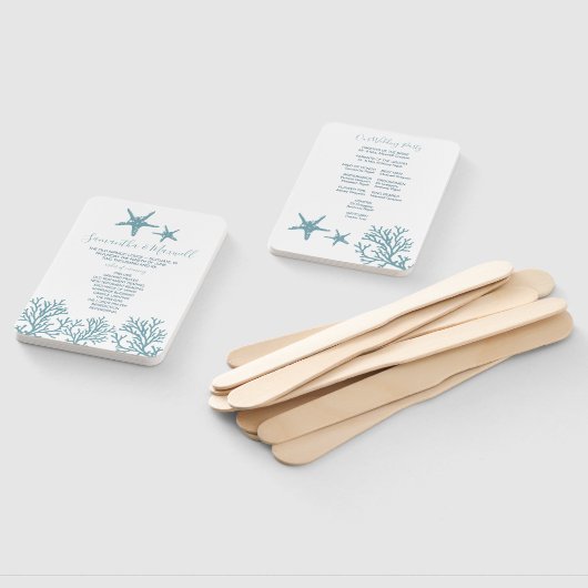 トロピカルブルースターフィッシュサンゴ結婚式 プログラムファン ハンドファン (組立なし)