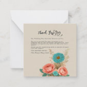 トロピカルブルース&グリーンエコビーチサンキュー ノートカード (正面)