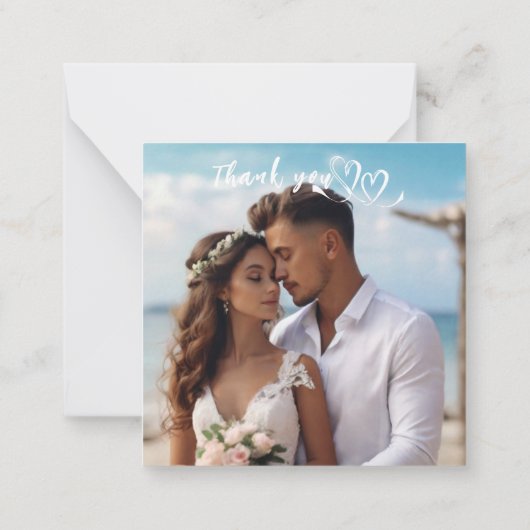 トロピカルブルース&グリーンエコビーチサンキュー ノートカード (裏面)