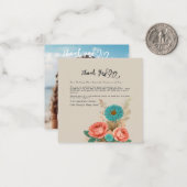 トロピカルブルース&グリーンエコビーチサンキュー ノートカード (正面/裏面インサイチュ)