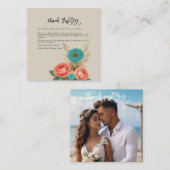 トロピカルブルース&グリーンエコビーチサンキュー ノートカード (正面/裏面)