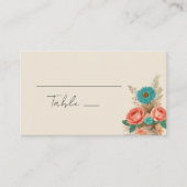 トロピカルブルース&グリーンエコフレンドリービーチ結婚式 プレイスカード (正面)