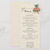 トロピカルブルース&グリーンエコフレンドリービーチ結婚式 メニュー (正面/裏面)