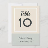 トロピカルブルース&グリーンビーチ結婚式テーブル番号 サンキューカード (正面)