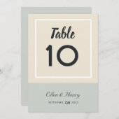 トロピカルブルース&グリーンビーチ結婚式テーブル番号 サンキューカード (正面/裏面)