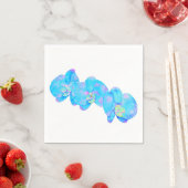 トロピカルブルーティール（緑がかった色）の水の色のオーキ絵画ッド スタンダードカクテルナプキン (インサイチュ)