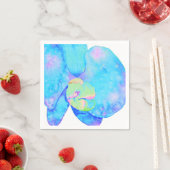 トロピカルブルーティール（緑がかった色）の水の色のオーキ絵画ッド スタンダードカクテルナプキン (インサイチュ)