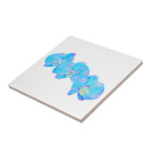 トロピカルブルーティール（緑がかった色）の水の色のオーキ絵画ッド タイル (側面)