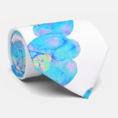 トロピカルブルーティール（緑がかった色）の水の色のオーキ絵画ッド ネクタイ (ロール)