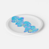 トロピカルブルーティール（緑がかった色）の水の色のオーキ絵画ッド ペーパープレート (アングル)