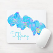 トロピカルブルーティール（緑がかった色）の水の色のオーキ絵画ッド マウスパッド (マウス)