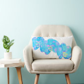 トロピカルブルーティール（緑がかった色）の水の色のオーキ絵画ッド ランバークッション (椅子)