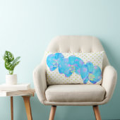 トロピカルブルーティール（緑がかった色）の水の色のオーキ絵画ッド ランバークッション (椅子)