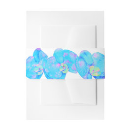 トロピカルブルーティール（緑がかった色）の水の色のオーキ絵画ッド 招待状ベリーバンド