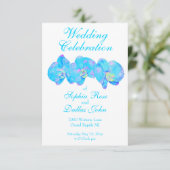 トロピカルブルーティール(緑がかった色)の水の色のオーキ絵画ッド 招待状 (スタンド正面)