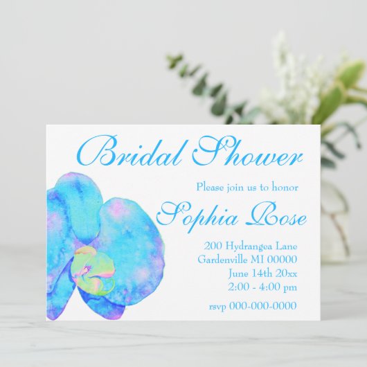 トロピカルブルーティール(緑がかった色)の水の色のオーキ絵画ッド 招待状 (スタンド正面)