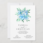 トロピカルブルーハイビスカスフラワーズ結婚式招待状 招待状 (正面)