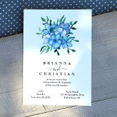 トロピカルブルーハイビスカスフラワーズ結婚式招待状 招待状