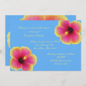 トロピカルブルーハイビスカスフラワー招待状 招待状 (正面/裏面)