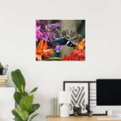 トロピカルブルーバタフライポスター ポスター (ホームオフィス)