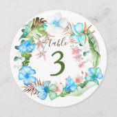 トロピカルブルーヒビスカスフラワーズリーステーブルナンバー 招待状 (正面)